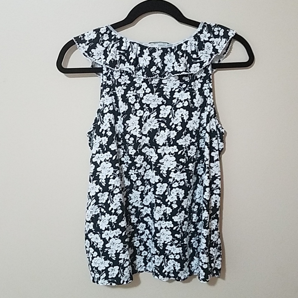 Ralph Lauren Black and White cotton tank sz L - Picture 2 of 3